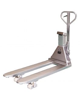 Gabelhubwagen Premium Edelstahl mit Waage